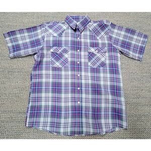 Vtg Saddle King By Key Mens Western Pearl Snap Short Sleeve Shirt 16.5